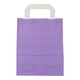 Papiertragetaschen 18+8x22cm - Kraft, violett mit weißem Griff