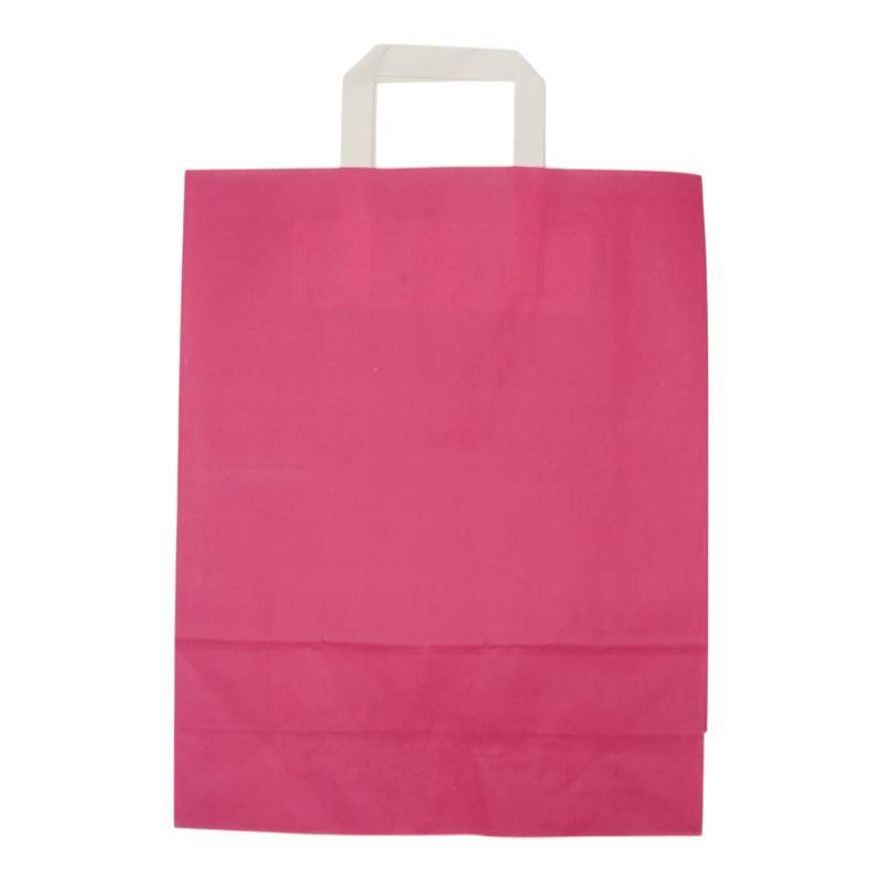 Pinke Papiertragetaschen 32+12x40cm