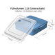 Mehrweg Universalbox "ToGo" + Dampfdeckel aus PP, blau/transparent - 22x21,2x7cm, 2000ml