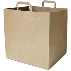 Papiertragetaschen für Pizzakartons 36+31x36cm - extra stark, Kraft braun