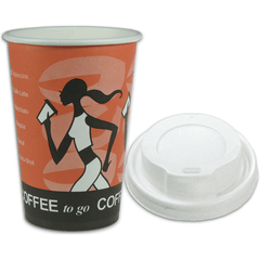 SPARSET - Coffee To Go Kaffeebecher "Coffee Grabbers" - 10oz, 250ml, Pappbecher mit weißem Deckel
