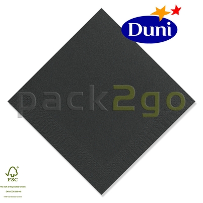 Duni Zelltuch-Servietten 33x33cm - Schwarz (Dunicel-Servietten, Tissue, 3-lagig) # 149070