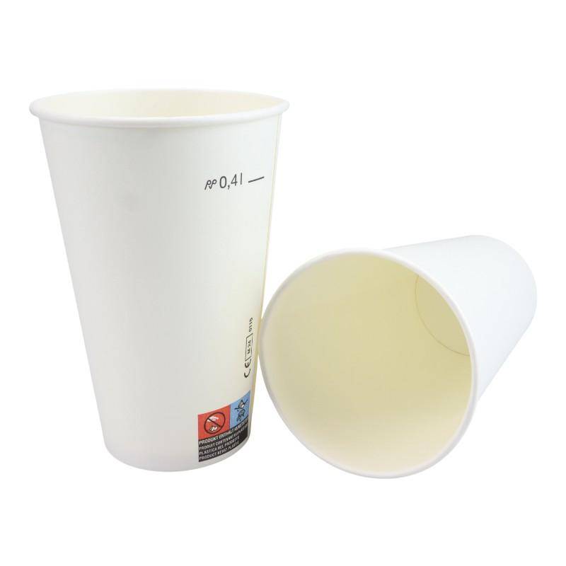 Weißer Kaltgetränkebecher 400ml aus Pappe - Gruppe