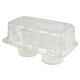 Klappbox für 2 Cupcakes / Muffins, PET, 191x115x95mm - glasklar