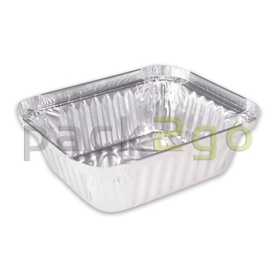 Alu-Behälter R28L - eckig 145x120mm, 470ml, Alubehälter für Menüs