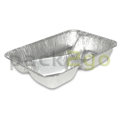 Alu-Menüschalen - 3-geteilt  227x177mm, 39mm tief, Aluschalen