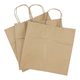 Papiertragetaschen 26+17x25cm mit gedrehter Papierkordel - Kraft braun