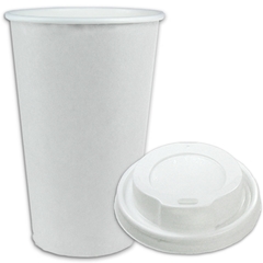 SPARSET - Coffee To Go Kaffeebecher weiß - 16oz, 400ml, Pappbecher mit weißem Deckel