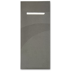 Serviettentaschen für Besteck mit Zellstoffserviette, Serviettenbeutel - "Dark Grey"