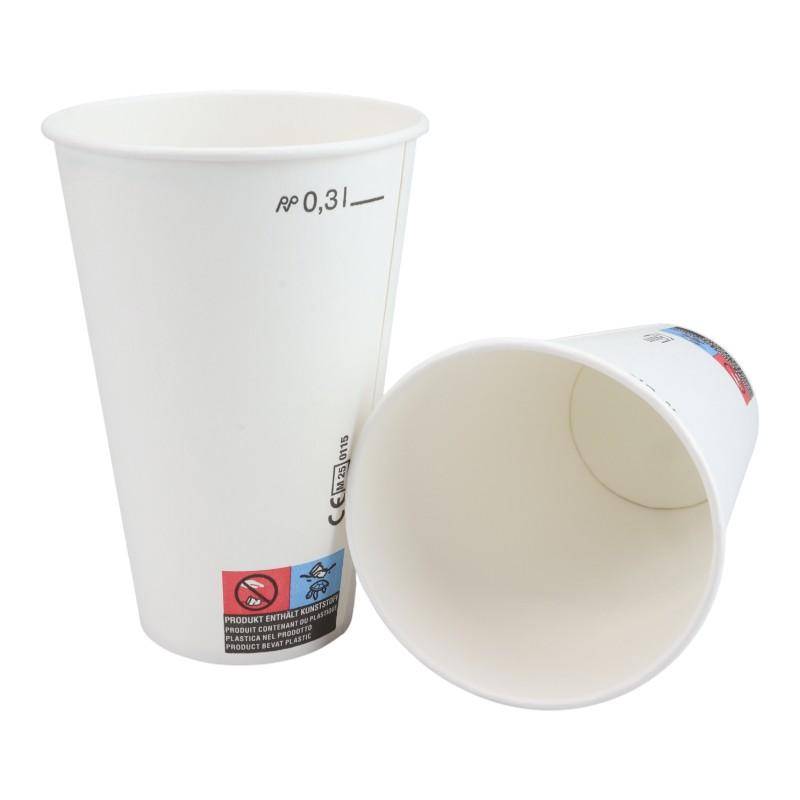 Weißer Kaltgetränkebecher 300ml aus Pappe - Gruppe