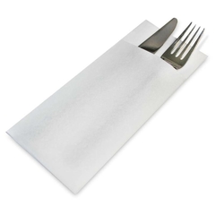 Serviettentaschen für Besteck aus Airlaid, Besteckserviette 33x40cm - weiß