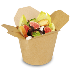 SmartServ-Box - runde Asia/Kebab Faltbox Pappe braun - 26oz/750ml
