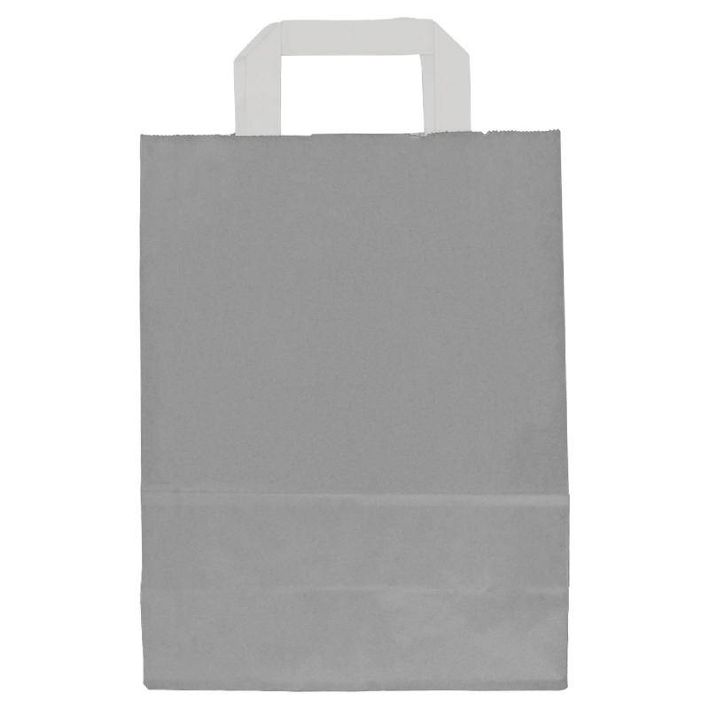 Graue Papiertragetaschen 22+10x28cm