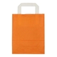 Papiertragetaschen 18+8x22cm - Kraft, orange mit weißem Griff