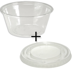 KOMBI - Deli Gourmet Container (Dessertbecher) - 5oz/120ml - PET mit flachem Deckel (geschlossen)