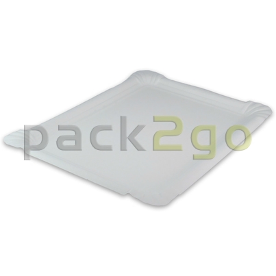 Pappteller eckig - 21x28cm TOPKRAFT, papierbeschichtet, Frischfaser