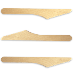 Holzmesser, Premium - 16,5cm, umweltfreundliches Menümesser, Holzbesteck für modernes To Go / Take Away
