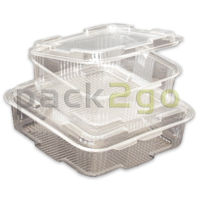 Salatschalen PET, quadratisch mit Deckel - 375ml