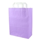 Papiertragetaschen 22+10x28cm - Kraft, violett mit weißem Griff