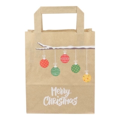 Papiertragetaschen "Weihnachtszweig" frontal