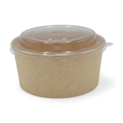 braune Salatschale mit Deckel 750ml