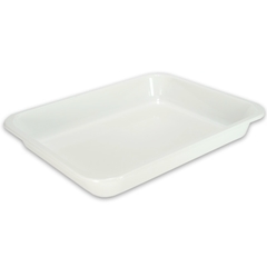 PP-menuschalen, vlak 225 x 175x30mm, wit, zonder vakverdeling, voor magnetron