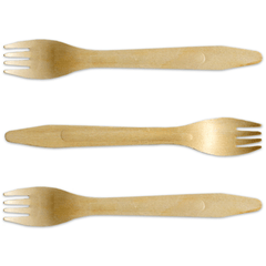 Holzgabel, Premium - 16cm, umweltfreundliche Menügabel, Holzbesteck für modernes To Go / Take Away