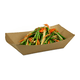 Etensbakje van gerecycled papier (composteerbaar), bruin snackbakje - 128x76x45mm