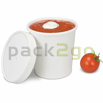 Soup-to-go-container, extra sterke kartonnen bekers met condensdeksel voor soepbars - 16oz/400 ml