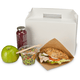 Lunchbox mit Griff - weiße Pappbox, 265x128x180mm