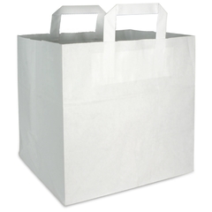 Papiertragetaschen 32+22x25cm - Kraft weiß