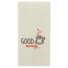 Tissue-Servietten 33x33cm 2-lagig 1/8 Buchfalz weiß "Good Morning"