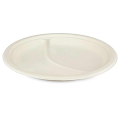 Bagasse Teller 2-geteilt