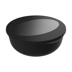 Mehrweg Schüssel schwarz mit Deckel geschlossen