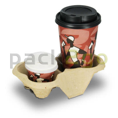 Chinet bekerhouders, Karton - Bekerhouder voor 2 coffee-to-go-bekers