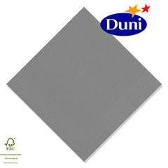 Duni Zelltuch-Servietten 24x24cm - Granite grey / grau # 168402 (Cocktailservietten Dunicel-Servietten, Tissue, 3-lagig) - Sonderposten