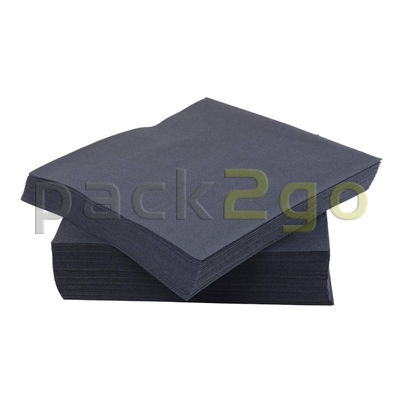Serviette Gourmet 40x40cm 1/4 Falz schwarz - Stapel versetzt
