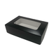 Sushi-Box aus Karton mit Sichtfenster, schwarz - Größe 4, 190x130x50mm