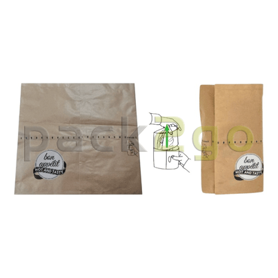 Snackbag braun mit Faltanleitung