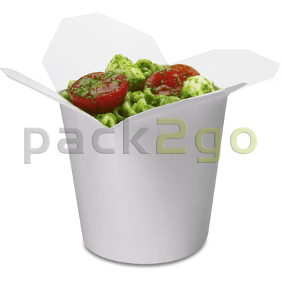 SmartServ-Box - runde Faltbox Pappe weiß - 16oz/500ml für Pasta, Döner, Asia