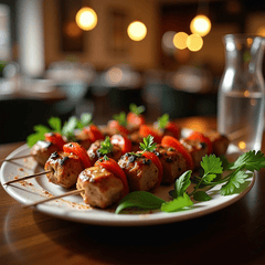 Bambusspieße mit Schaschlik