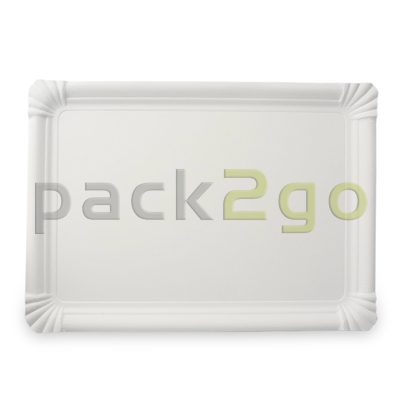 Pappteller eckig - 18x26cm TOPKRAFT, papierbeschichtet, Frischfaser