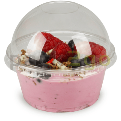 KOMBI - Deli Gourmet Container (Dessertbecher) - 5oz/120ml - PET mit Dom-Deckel (geschlossen)