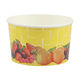 Eisbecher mit "Früchte" Motiv, 260ml, gelb - Hartpapier Becher aus Pappe