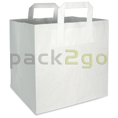 Papiertragetaschen 32+22x25cm - Kraft weiß