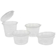 Dressingbecher aus PET mit anhängendem Deckel, rund, klar - 50ml