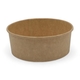 Saladekom met deksel 550ml, bruin Kraft karton + rPET deksel - Ø140mm, rond