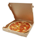 Pizzadoos "Fresh & Tasty" van kraftpapier, bruin - 32x32x4cm