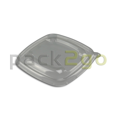 Deckel RPET für Schale aus Bagasse, qaudratisch, 