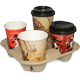 Chinet-Becherhalter, Pappe - Cup Carrier für 4 Coffee To Go-Becher